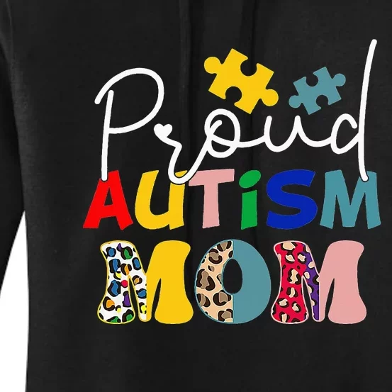 Autism Awareness Proud Autism Mom Puzzle Piece Women's Pullover Hoodie