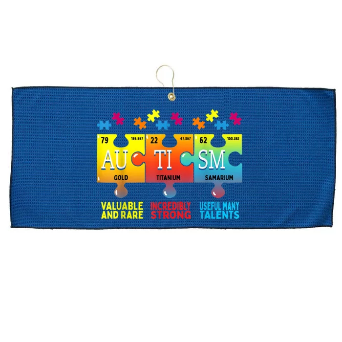 Autism Awareness Puzzle Periodic Table Large Microfiber Waffle Golf Towel