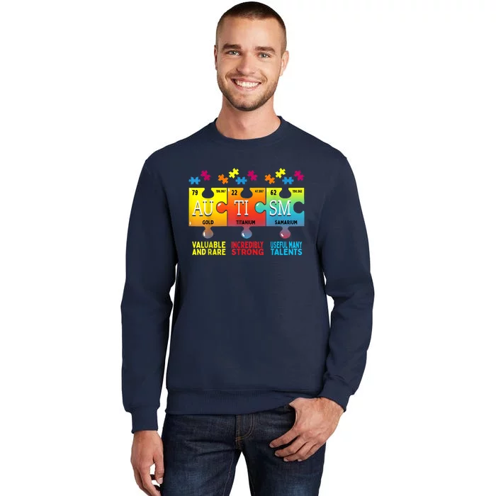 Autism Awareness Puzzle Periodic Table Tall Sweatshirt