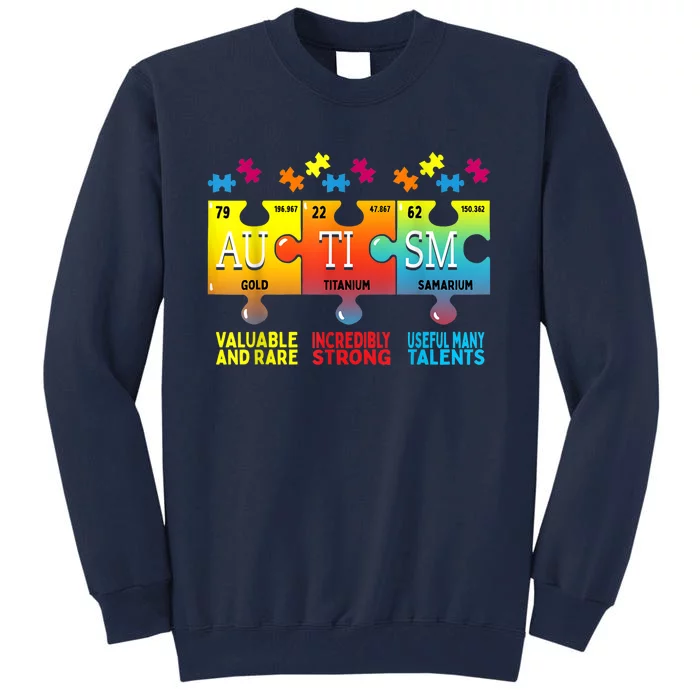 Autism Awareness Puzzle Periodic Table Tall Sweatshirt