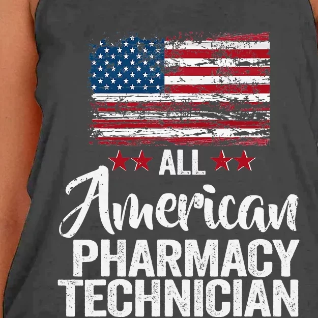 All American Pharmacy Technician 4th Of July Family Matching Women's Knotted Racerback Tank