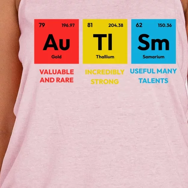 Autism Awareness Periodic Table Elet Asd Support Autistic Gift Women's Knotted Racerback Tank