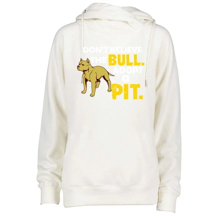 Adopt A Pit Pitbull Gift Pit Bull Terrier Gift Womens Funnel Neck Pullover Hood