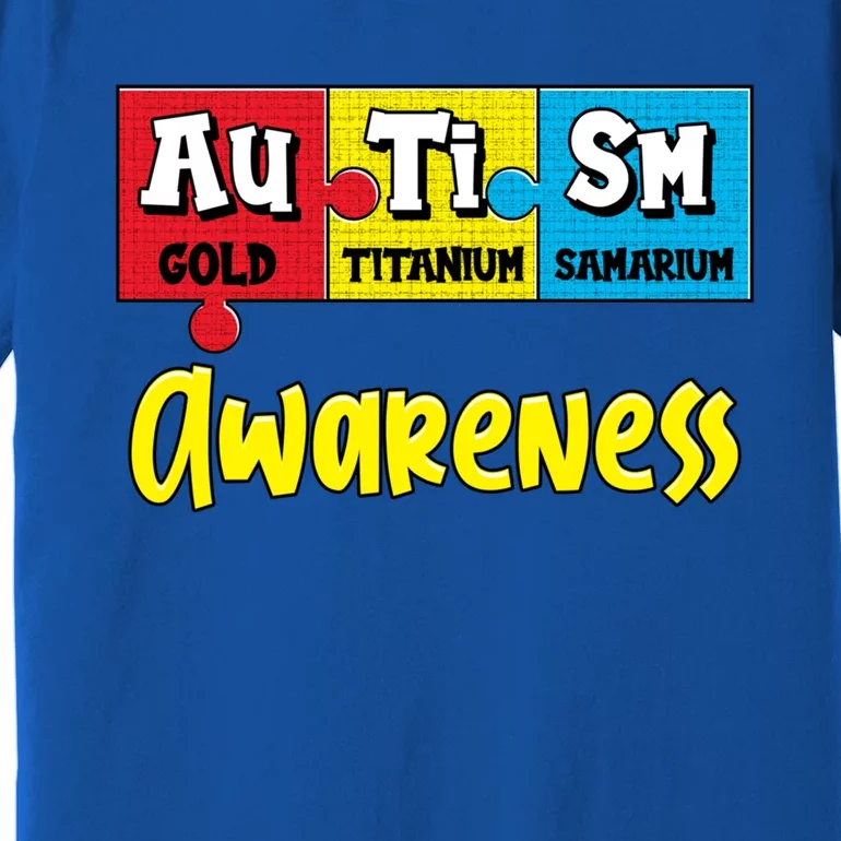 Autism Awareness Puzzle Chemical Elet Periodic Table Cool Gift Premium T-Shirt