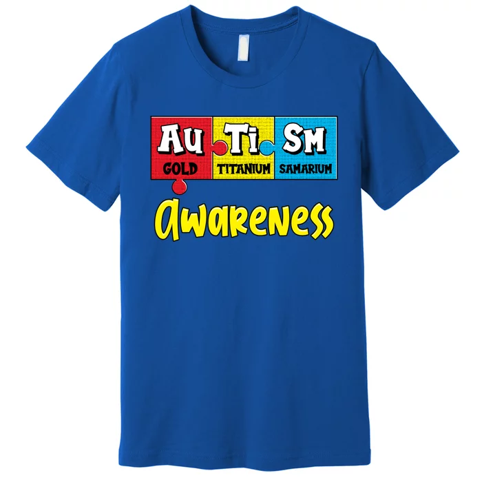 Autism Awareness Puzzle Chemical Elet Periodic Table Cool Gift Premium T-Shirt