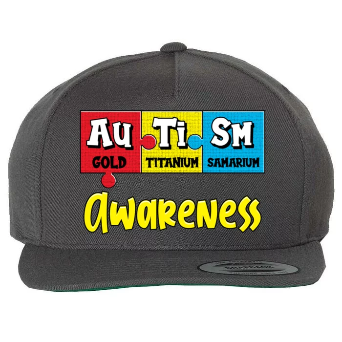 Autism Awareness Puzzle Chemical Elet Periodic Table Cool Gift Wool Snapback Cap