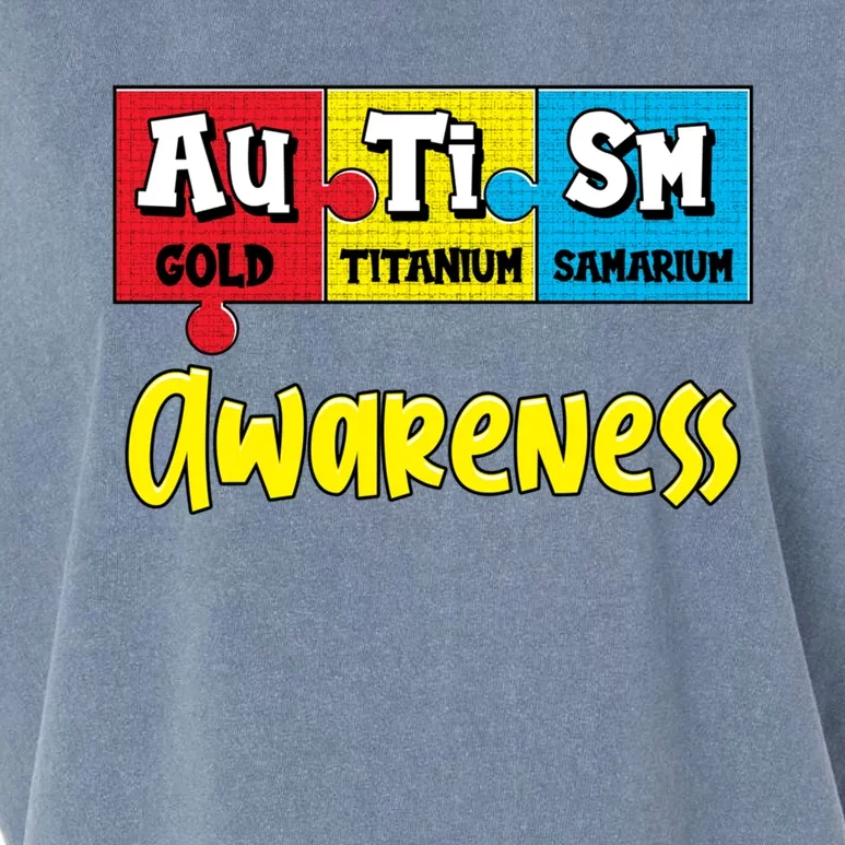 Autism Awareness Puzzle Chemical Elet Periodic Table Cool Gift Garment-Dyed Women's Muscle Tee