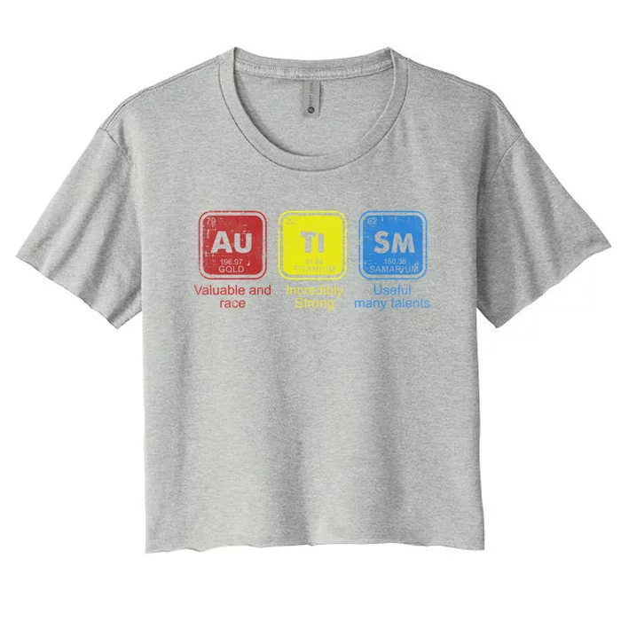 Autism Awareness Puzzle Chemical Elets Cool Gift Women's Crop Top Tee