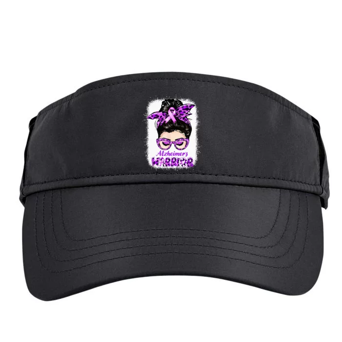 Alzheimers Awareness Purple Alzheimers Warrior Messy Bun Adult Drive Performance Visor