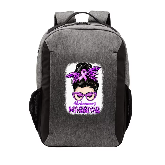 Alzheimers Awareness Purple Alzheimers Warrior Messy Bun Vector Backpack