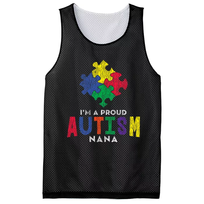 Autism Awareness Proud Nana Autistic Awareness Mom Gift Mesh Reversible Basketball Jersey Tank