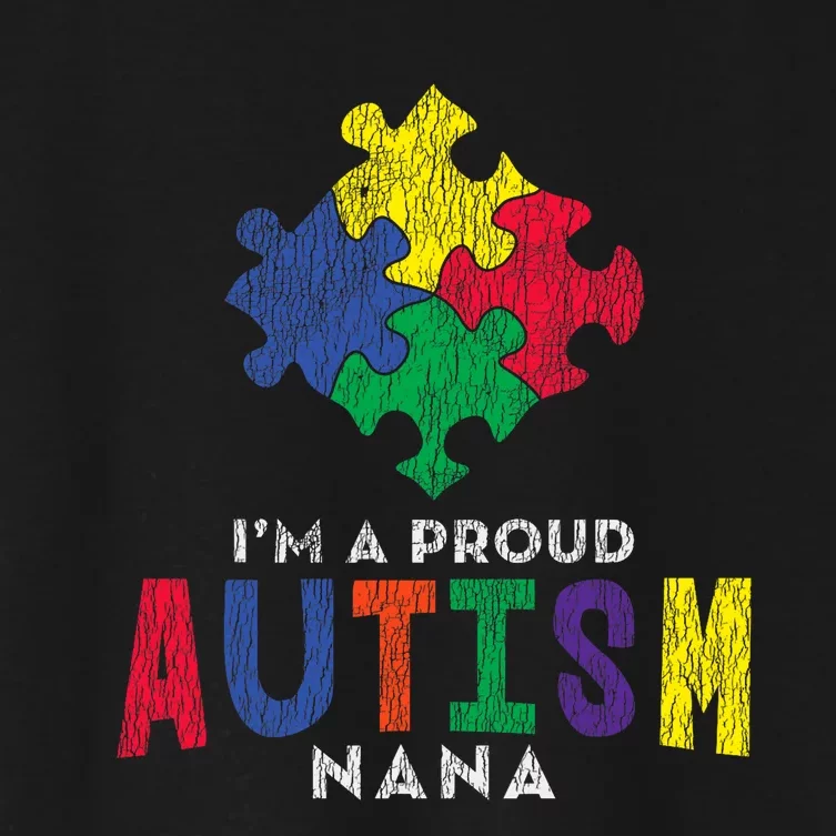 Autism Awareness Proud Nana Autistic Awareness Mom Gift Women's Crop Top Tee