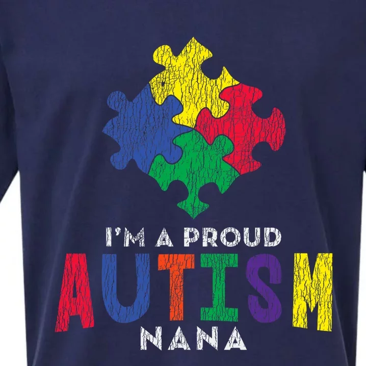 Autism Awareness Proud Nana Autistic Awareness Mom Gift Sueded Cloud Jersey T-Shirt