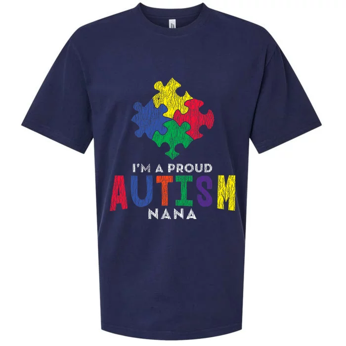 Autism Awareness Proud Nana Autistic Awareness Mom Gift Sueded Cloud Jersey T-Shirt