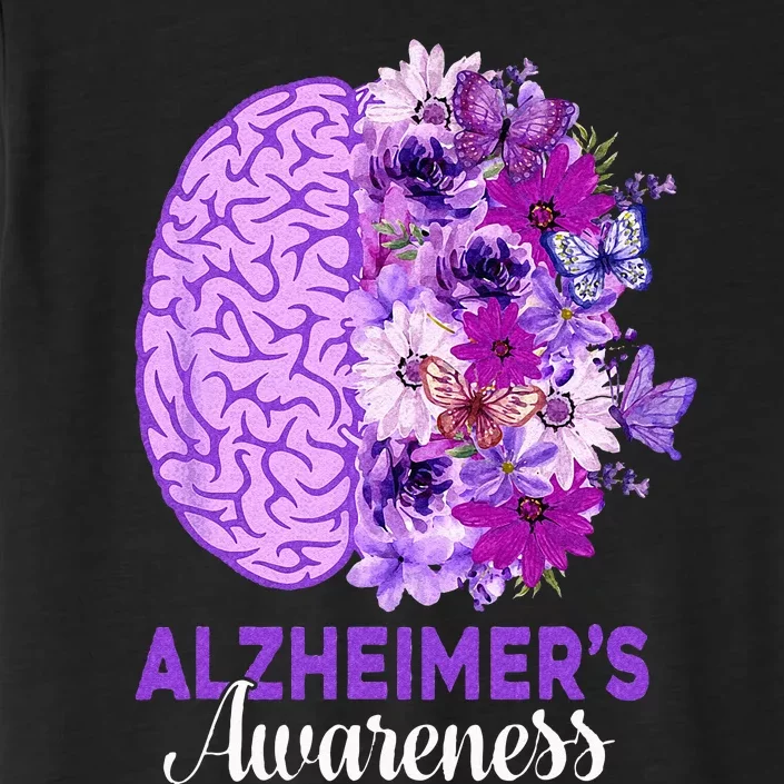 Alzheimers Awareness Purple Flower Brain Be Kind ChromaSoft Performance T-Shirt