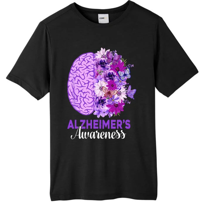 Alzheimers Awareness Purple Flower Brain Be Kind ChromaSoft Performance T-Shirt