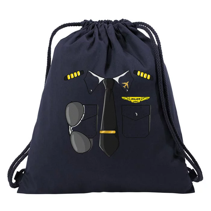 Airplane Airline Pilot Costume Dress Up HALLOWEEN Drawstring Bag