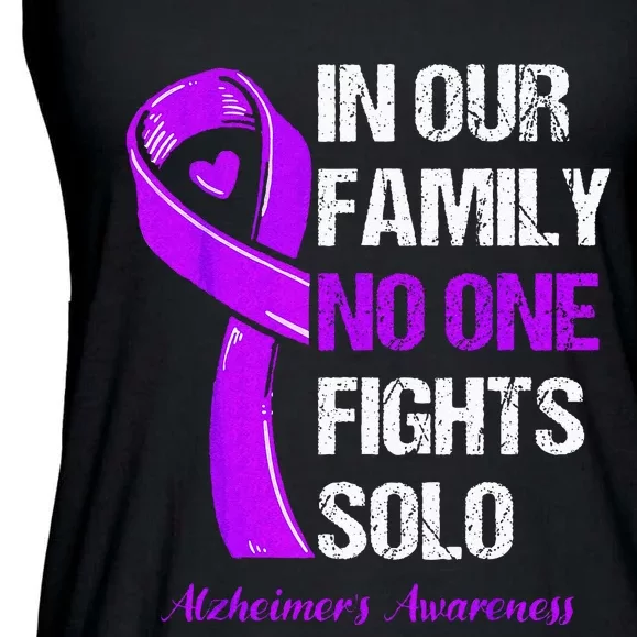 Alzheimers Awareness Purple Ribbon Alzheimers Warrior Ladies Essential Flowy Tank