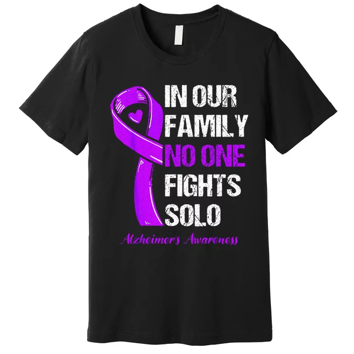 Alzheimers Awareness Purple Ribbon Alzheimers Warrior Premium T-Shirt