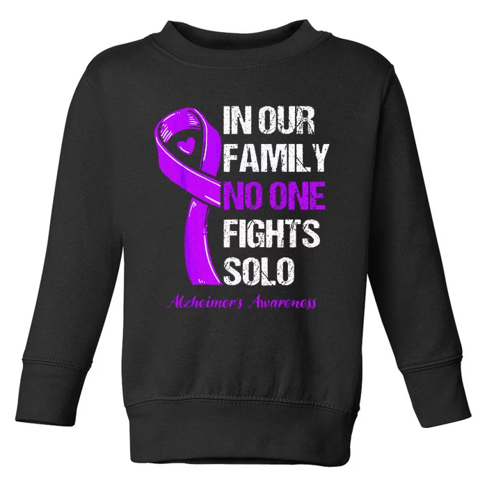 Alzheimers Awareness Purple Ribbon Alzheimers Warrior Toddler Sweatshirt