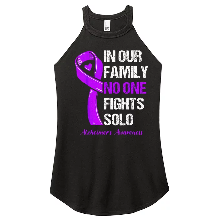 Alzheimers Awareness Purple Ribbon Alzheimers Warrior Women’s Perfect Tri Rocker Tank