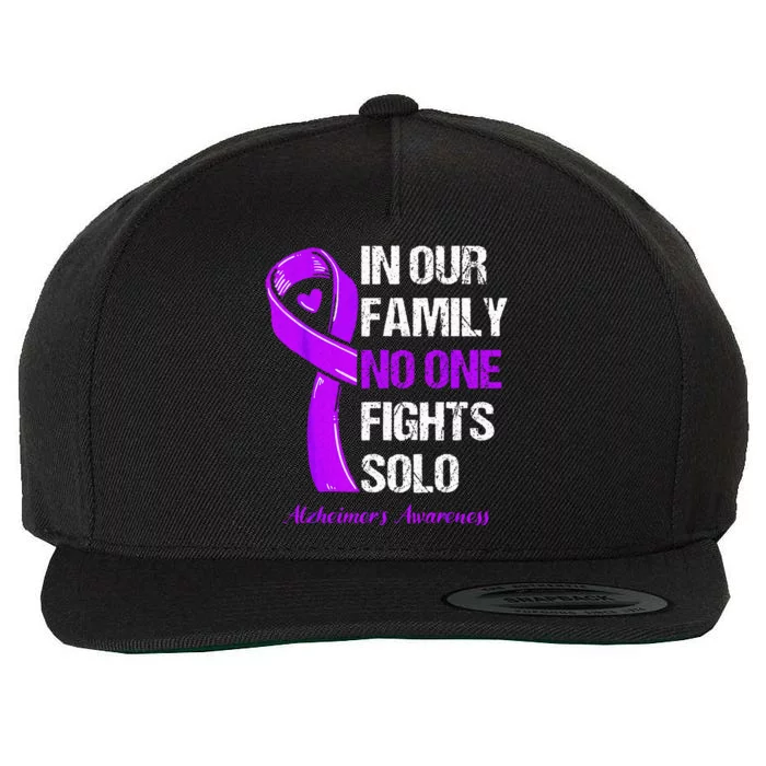 Alzheimers Awareness Purple Ribbon Alzheimers Warrior Wool Snapback Cap