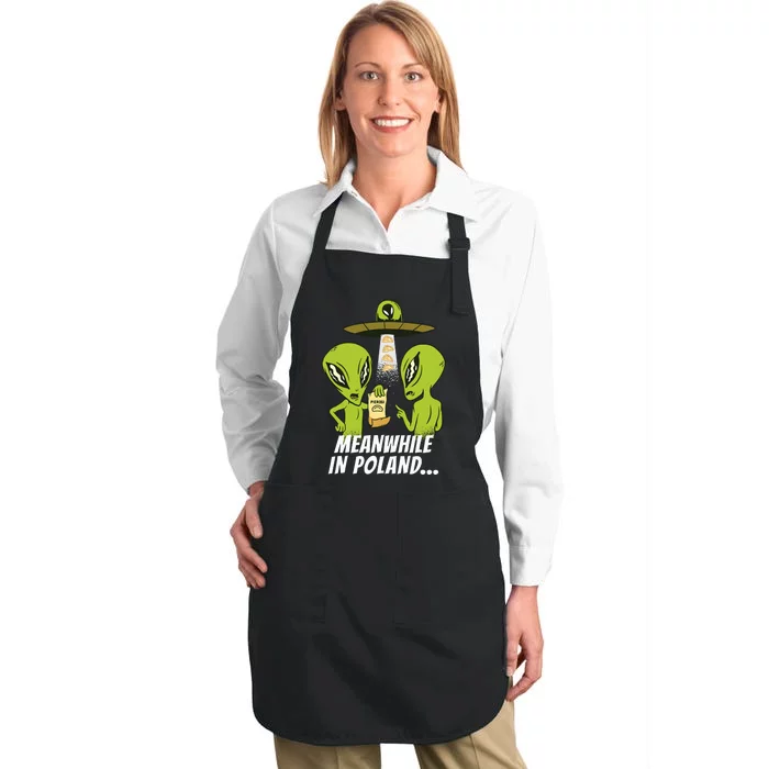 Alien Abduction Pierogi Polish Food Poland Polonia Funny Full-Length Apron With Pocket