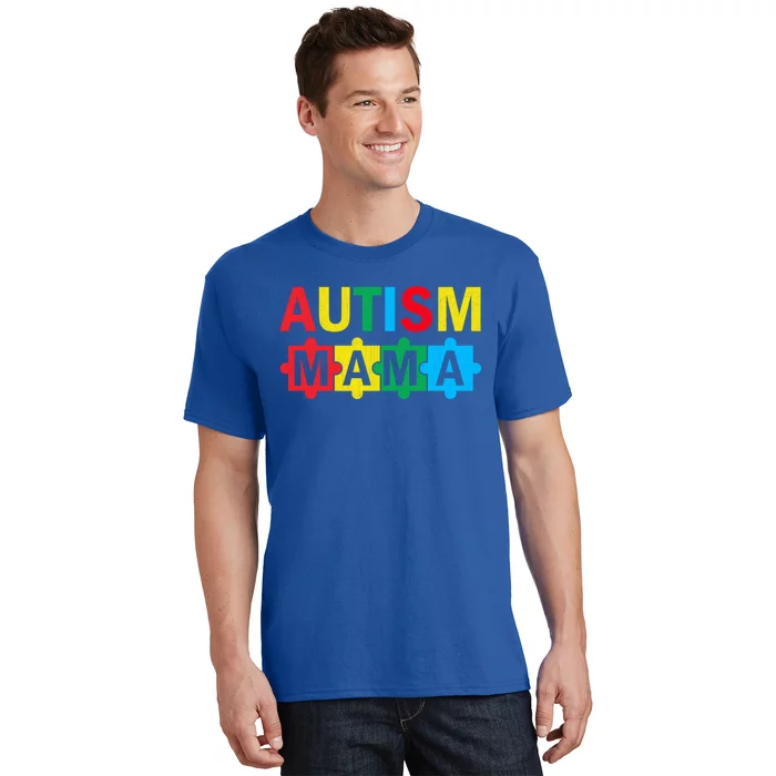 Autism Awareness Puzzle Ribbon Proud Autism Mama Cute Gift T-Shirt