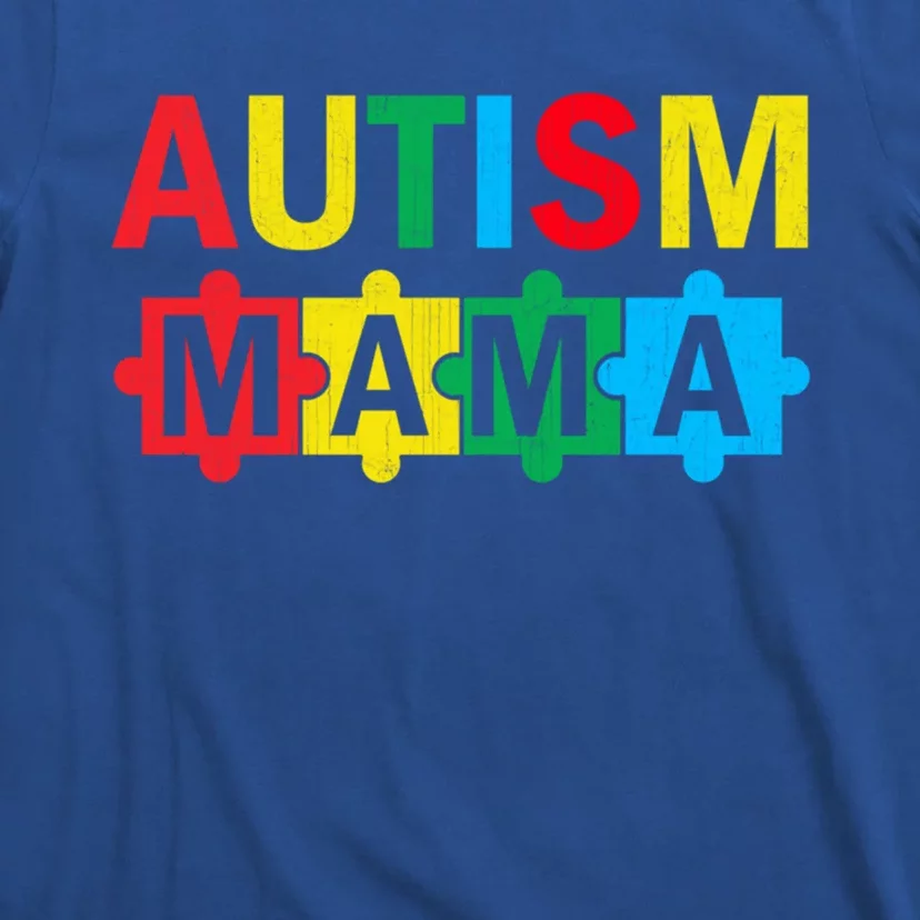 Autism Awareness Puzzle Ribbon Proud Autism Mama Cute Gift T-Shirt