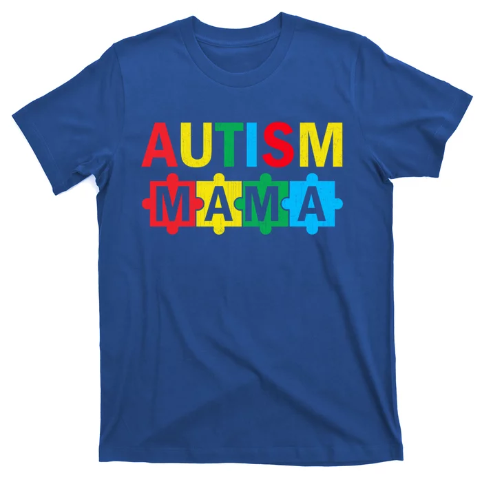 Autism Awareness Puzzle Ribbon Proud Autism Mama Cute Gift T-Shirt