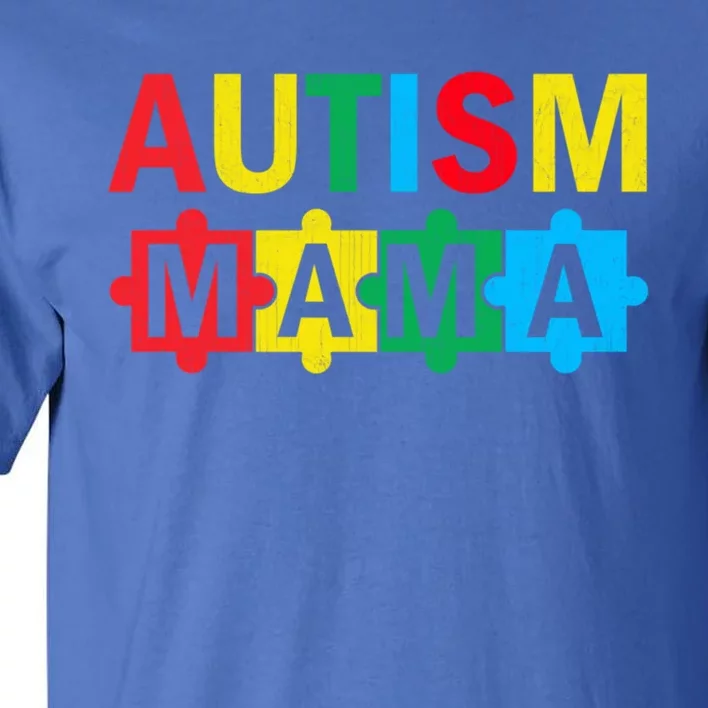 Autism Awareness Puzzle Ribbon Proud Autism Mama Cute Gift Tall T-Shirt