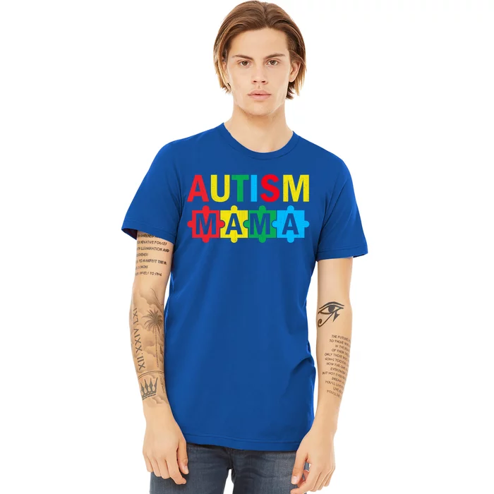 Autism Awareness Puzzle Ribbon Proud Autism Mama Cute Gift Premium T-Shirt