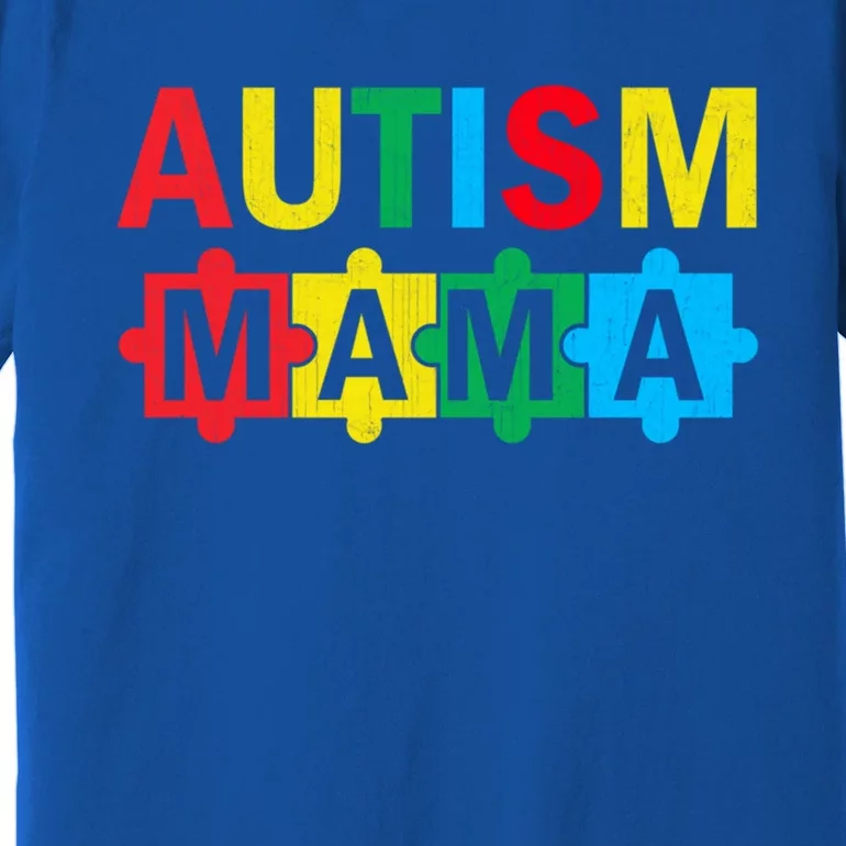 Autism Awareness Puzzle Ribbon Proud Autism Mama Cute Gift Premium T-Shirt