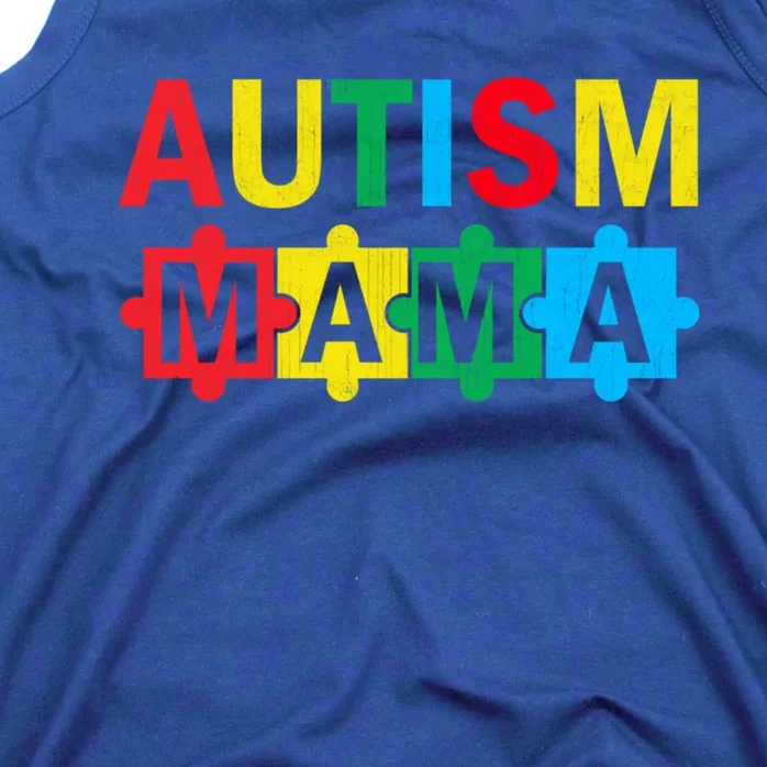 Autism Awareness Puzzle Ribbon Proud Autism Mama Cute Gift Tank Top