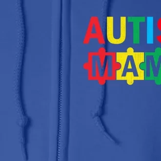 Autism Awareness Puzzle Ribbon Proud Autism Mama Cute Gift Full Zip Hoodie