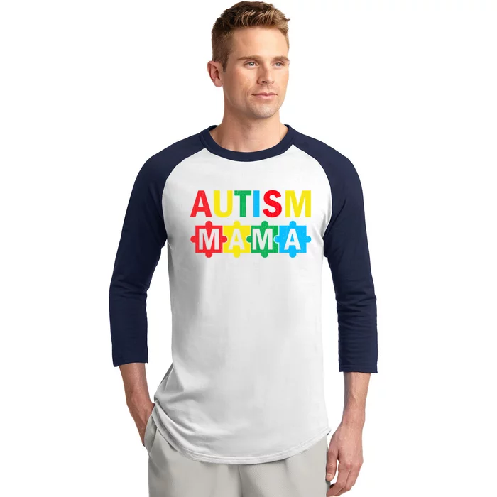 Autism Awareness Puzzle Ribbon Proud Autism Mama Cute Gift Baseball Sleeve Shirt