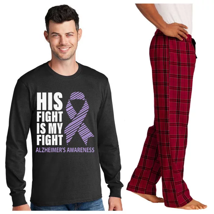 Alzheimers Awareness Purple Ribbon Dementia Mom Dad Grandpa Long Sleeve Pajama Set