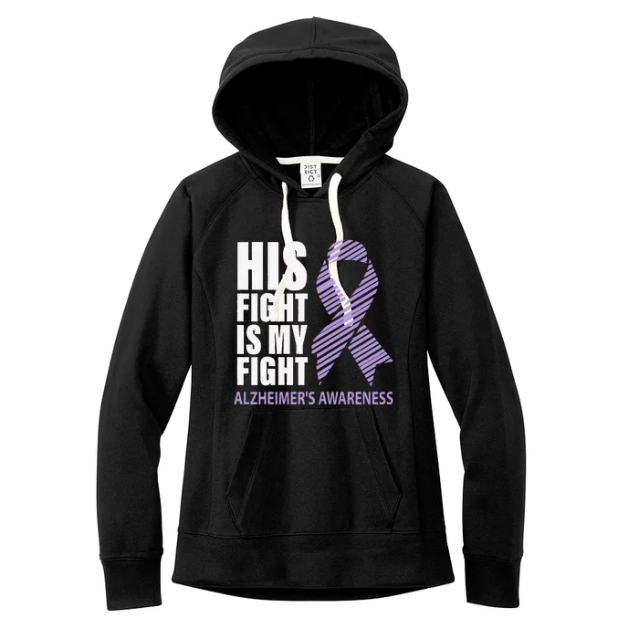 Alzheimers Awareness Purple Ribbon Dementia Mom Dad Grandpa Women's Fleece Hoodie