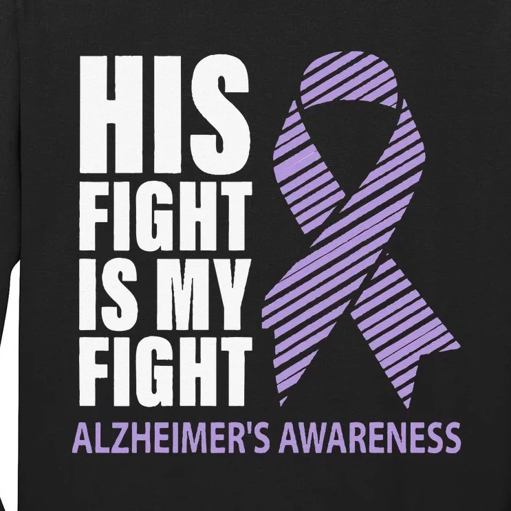 Alzheimers Awareness Purple Ribbon Dementia Mom Dad Grandpa Tall Long Sleeve T-Shirt