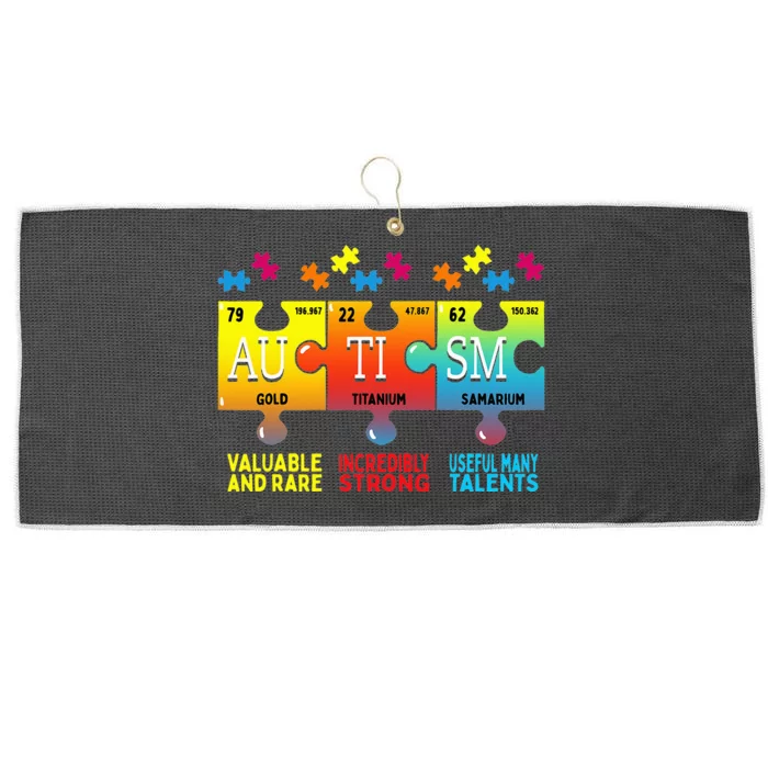 Autism Awareness Puzzle Chemical Elements Large Microfiber Waffle Golf Towel