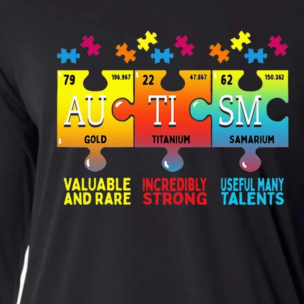 Autism Awareness Puzzle Chemical Elements Cooling Performance Long Sleeve Crew