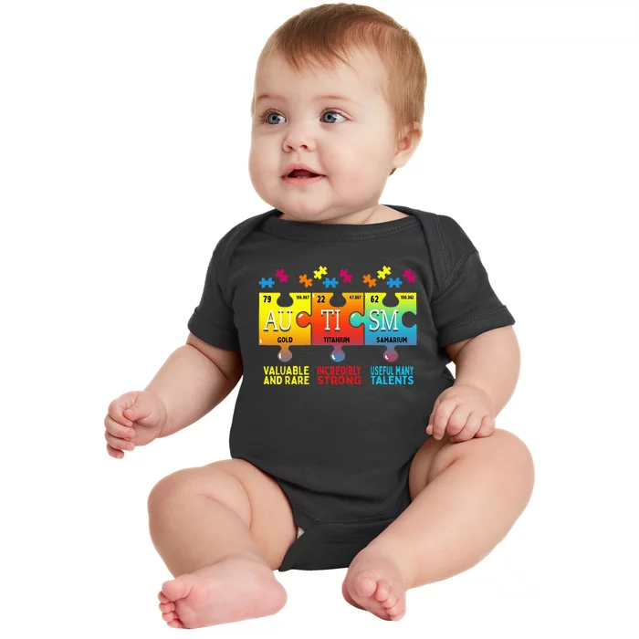 Autism Awareness Puzzle Chemical Elements Baby Bodysuit