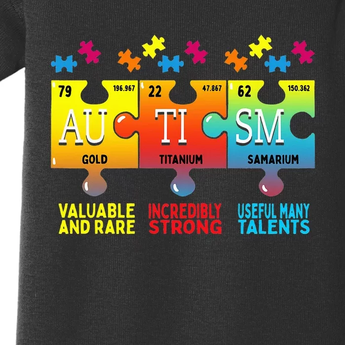 Autism Awareness Puzzle Chemical Elements Baby Bodysuit