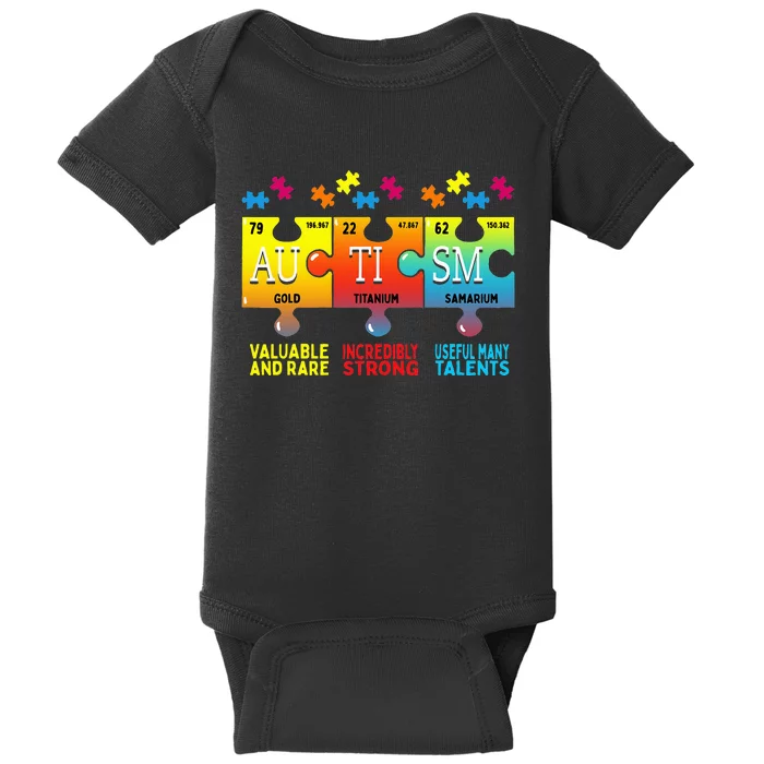 Autism Awareness Puzzle Chemical Elements Baby Bodysuit