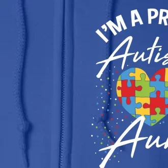 Autism Awareness Proud Aunt Puzzle Heart Cool Family Funny Gift Full Zip Hoodie