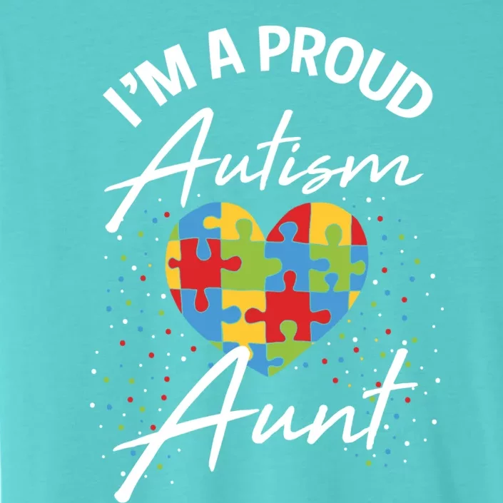 Autism Awareness Proud Aunt Puzzle Heart Cool Family Funny Gift ChromaSoft Performance T-Shirt