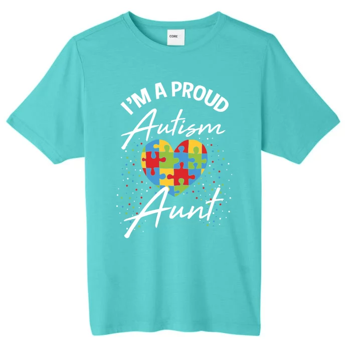 Autism Awareness Proud Aunt Puzzle Heart Cool Family Funny Gift ChromaSoft Performance T-Shirt