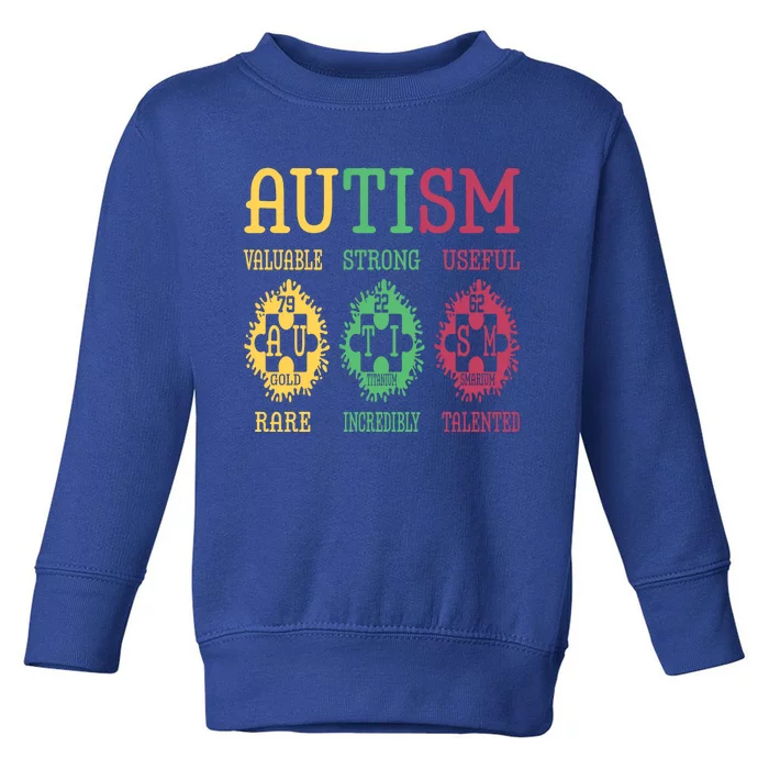 Autism Awareness Puzzle Periodic Table Elets Science Funny Gift Toddler Sweatshirt