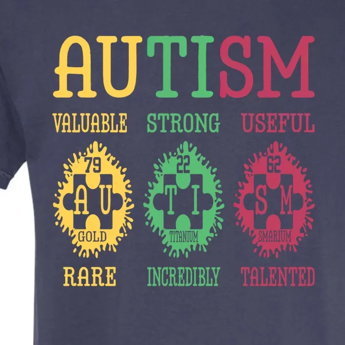 Autism Awareness Puzzle Periodic Table Elets Science Funny Gift Garment-Dyed Heavyweight T-Shirt