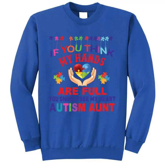 Autism Awareness Proud Autism Aunt Love Heart Puzzle Gift Cute Gift Sweatshirt